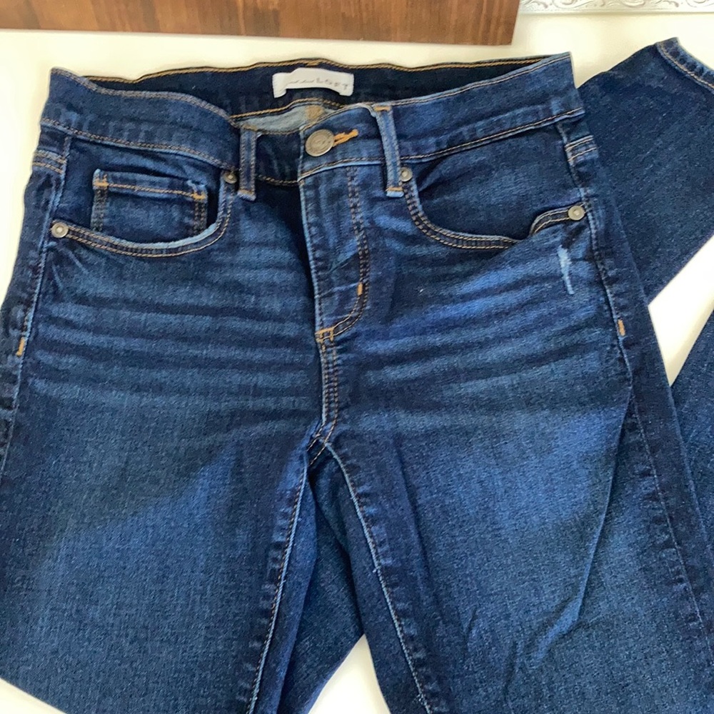 LOFT dark wash low rise jeans